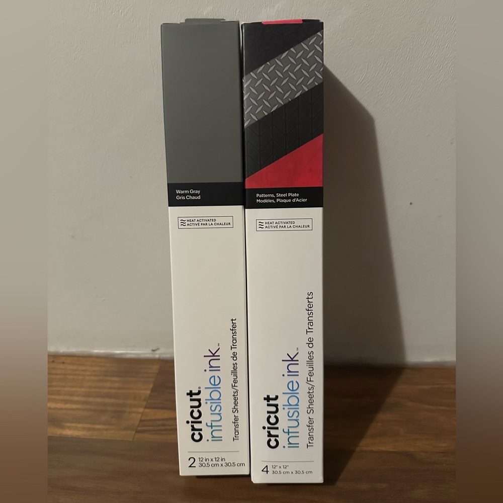 New unopened Cricut Infusible Ink Transfer Sheets - 1 Gray and 1Red/gray/ black